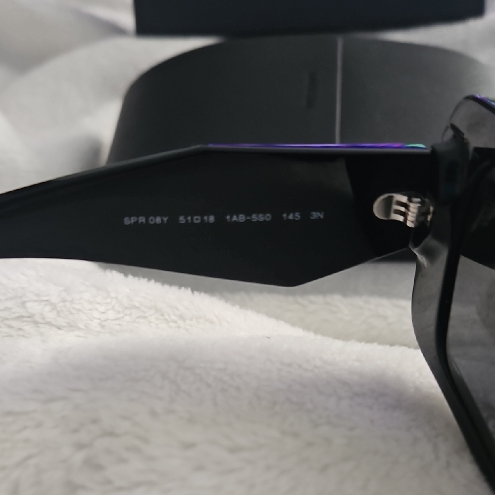 Prada Women’s Black Oversized Rectangular Sunglasses - Picture 5 of 5